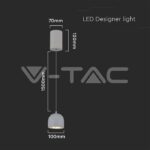 V-TAC VT-7992 8.5W LED Висяща Лампа Φ100 Сиво Тяло 3000K