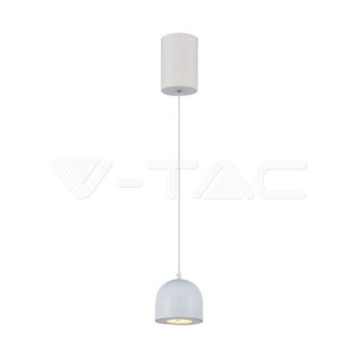 V-TAC VT-7995 8.5W LED Висяща Лампа Φ100 Регулируемо Въже Touch On/Off Сиво Тяло 3000K