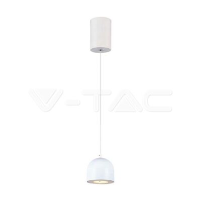 V-TAC VT-7996 8.5W LED Висяща Лампа Φ100 Регулируемо Въже Touch On/Off Бяло Тяло 3000K