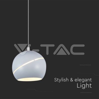 V-TAC VT-7999 8.5W LED Висяща Лампа Φ180 Бяло Тяло 3000K