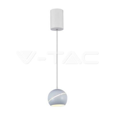 V-TAC VT-7999 8.5W LED Висяща Лампа Φ180 Бяло Тяло 3000K