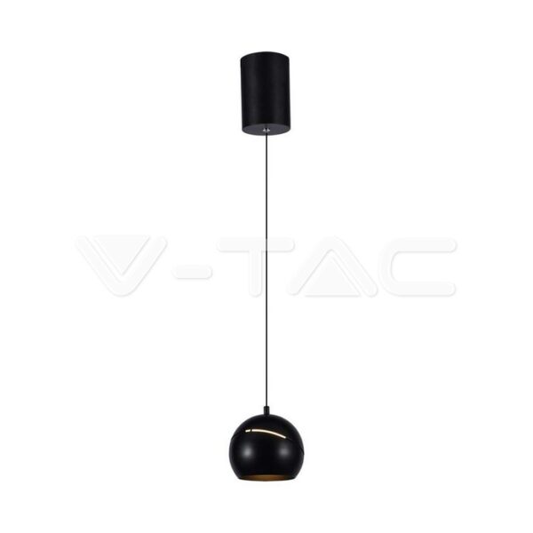 V-TAC VT-8001 8.5W LED Висяща Лампа Φ180 Регулируемо Въже Touch On/Off Черно Тяло 3000K