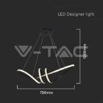 V-TAC VT-8010 24W LED Висяща Декоративна Лампа 720*300 Черно Тяло 3000K