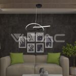 V-TAC VT-8012 20W LED Висяща Декоративна Лампа Ф500 Черно Тяло 3000K