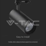 V-TAC VT-8078 30W LED COB Релсов Прожектор 3 в 1 Черно Тяло