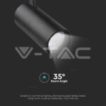 V-TAC VT-8078 30W LED COB Релсов Прожектор 3 в 1 Черно Тяло