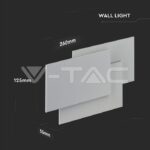 V-TAC VT-8203 12W LED Стенна Лампа Бяло Тяло IP20 Неутрално Бяла Светлина