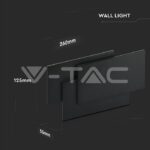 V-TAC VT-8205 12W LED Стенна Лампа Черно Тяло IP20 Неутрално Бяла Светлина