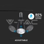 V-TAC VT-8267 9W LED Двойна Спот Лампа Топло Бяла Светлина Черна