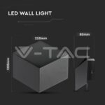 V-TAC VT-8347 3W Стенна Лампа Bridglux Чип Черно Тяло 4000K