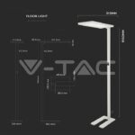 V-TAC VT-8522 80W LED Лампион Димираща Бяла 4000K