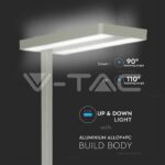 V-TAC VT-8523 80W LED Лампион Димираща Копче Сребро Кръгла 4000K