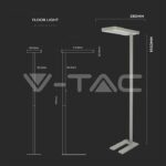 V-TAC VT-8523 80W LED Лампион Димираща Копче Сребро Кръгла 4000K