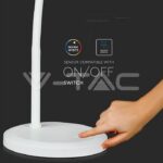 V-TAC VT-8673 7W LED Настолна Лампа Димираща Бяло Тяло 3000K