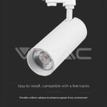 V-TAC VT-8843 30W LED COB Релсово Осветител 3 в 1 Бяло Тяло