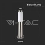 V-TAC VT-8958 E27 Градинска Лампа 45cm Неръждавейка Стомана Сатен Никел IP44