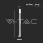 V-TAC VT-8962 Е27 Градинска Лампа 110cm Неръждавейка Стомана Сатен Никел IP44