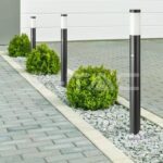 V-TAC VT-8984 Е27 Градинска Лампа 80cm PIR Сензор Неръждавейка Стомана Черен IP44