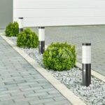 V-TAC VT-8985 Е27 Градинска Лампа 45cm PIR Сензор Неръждавейка Стомана Черен IP44