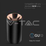 V-TAC VT-8997 GU10 Корпус Кръг Черно Розово Злато