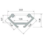 Milagro EKPR9320 АЛУМИНИЕВ ЪГЛОВ ПРОФИЛ  БЯЛ  ТИП С  1м + OLKY ЛАМПА
