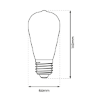 Milagro EKZF8017 LED крушка с нажежаема жичка 6W ST64 E27 2700K кехлибар