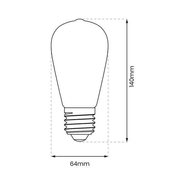 Milagro EKZF8017 LED крушка с нажежаема жичка 6W ST64 E27 2700K кехлибар