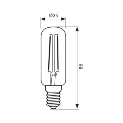 Vivalux VIV004111 LED филамент лампа за аспиратори FLICK LED TF25 3W 300lm E14 4000K