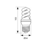 Vivalux VIV003291 Енергоспестяваща лампа MINI SPIRAL 11W 660lm E27 4000K