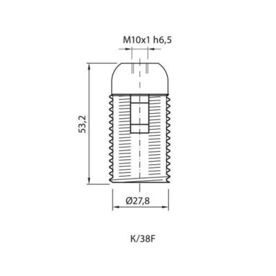 Vivalux VIV002705 Фасунга термопластична K/38/F/T210/B