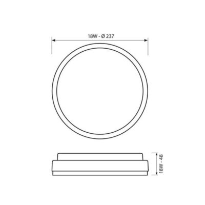 Vivalux VIV003686 LED плафониера ELLIS/R LED 18W бял 4000K IP54