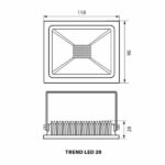 Vivalux VIV003605 LED прожектор TREND LED 20W черен 4000K