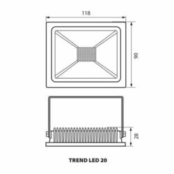 Vivalux VIV003605 LED прожектор TREND LED 20W черен 4000K