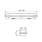 Vivalux VIV003733 LED индустриално осветително тяло DELFI PC LED 18W 600 mm 4000K