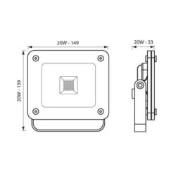 Vivalux VIV003792 LED прожектор Z-PAD LED 20W сив 4000K IP65