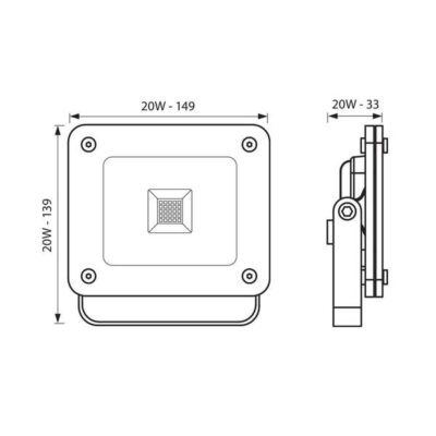 Vivalux VIV003792 LED прожектор Z-PAD LED 20W сив 4000K IP65