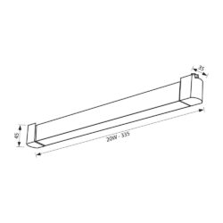 Vivalux VIV004839 Линейно LED тяло за релсов монтаж DRAX LED 20W черен 3000K