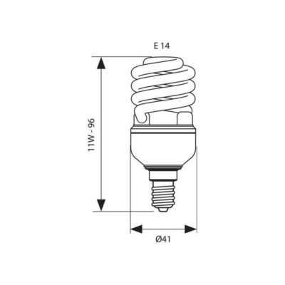Vivalux VIV003027 Енергоспестяваща лампа X SPIRAL 11W 564lm E14 4000K