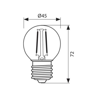 Vivalux VIV003565 LED филамент лампа FLICK LED GF45 4W 470lm E27 3000K