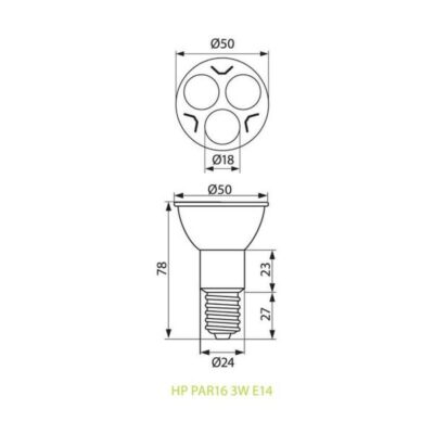 Vivalux VIV002990 Рефлекторна LED лампа HiPOWER PAR16 3W 180lm E14 6400K