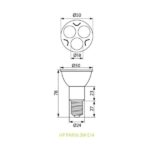 Vivalux VIV002993 Рефлекторна LED лампа HiPOWER PAR16 3W 180lm E14 2700K