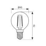 Vivalux VIV004095 LED филамент лампа FLICK OPAL LED GFO45 4W 400lm E14 3000K