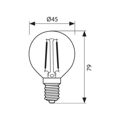 Vivalux VIV004095 LED филамент лампа FLICK OPAL LED GFO45 4W 400lm E14 3000K