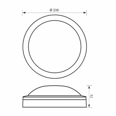 Vivalux VIV004745 LED плафониера MEZZO/R LED 18W черен 4000K IP65