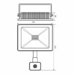 Vivalux VIV003976 LED прожектор със сензор NYX LED 50W черен 6400K IP44