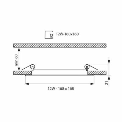 Vivalux VIV004738 LED панел GRID LED 12W 850lm черен 4000K 220V IP20