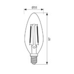 Vivalux VIV004088 LED филамент лампа FLICK VINTAGE LED BFV35 4W 380lm E14 2700K