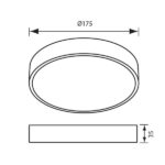 Vivalux VIV004660 LED Плафон DARS 18W черен 4000K