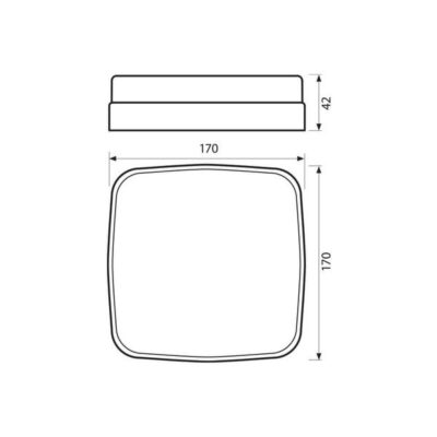 Vivalux VIV004148 Влагозащитена плафониера BALI/S LED 16W 4000K IP54