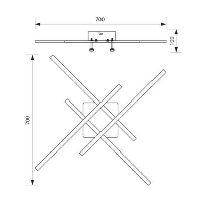 Vivalux VIV004407 LED осветително тяло за таван VECTOR LED 37W 4000K